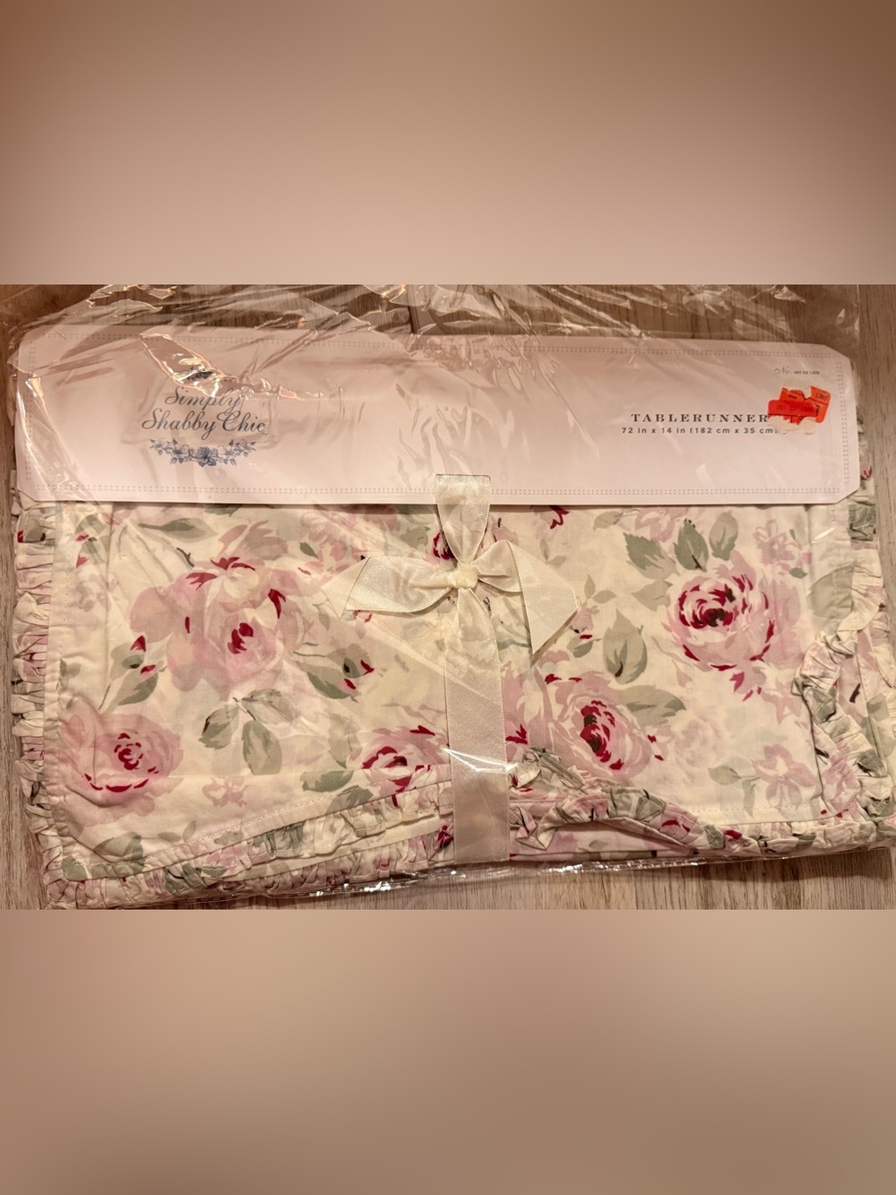 Simply Shabby Chic Rosalie Ruffled Shabby Chic Table Runner 72" × 14" Cotton